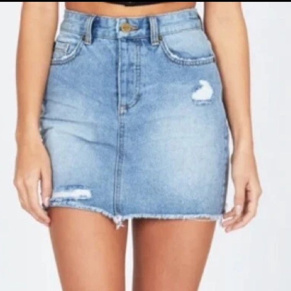 Amuse Society Distressed Mini Skirt
